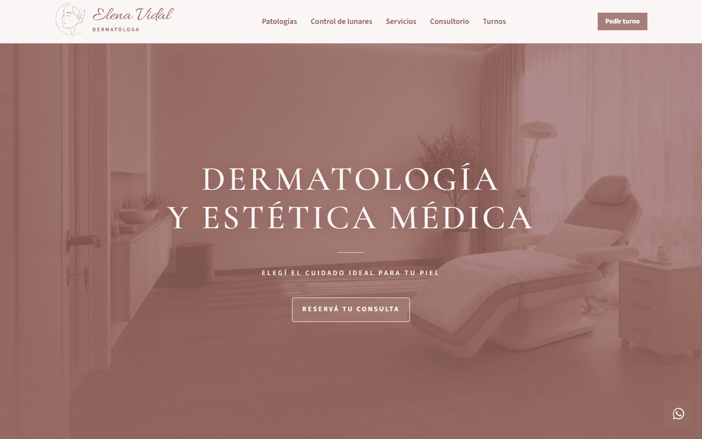 Sitio web de la Dra. Elena Vidal, dermatóloga